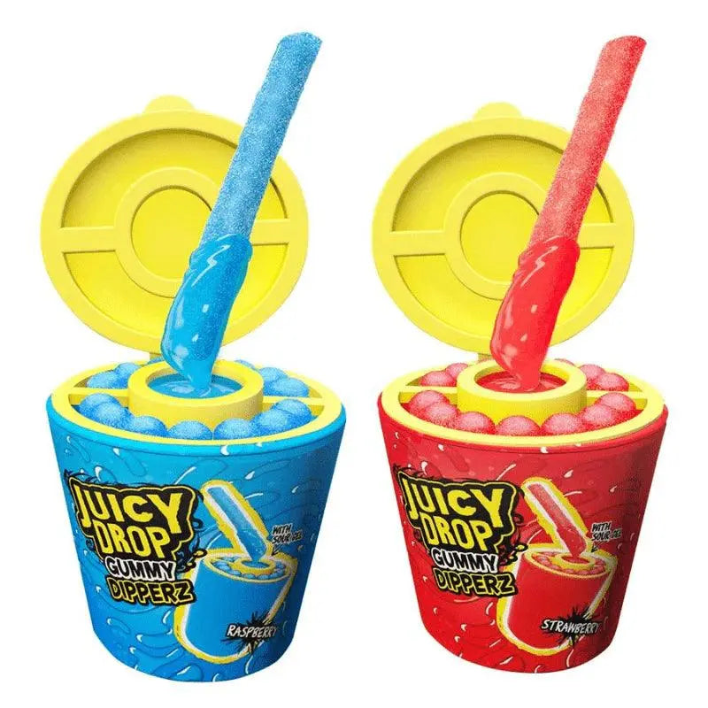 Bazooka Juicy Drop Gummy Dipperz Jordgubb & Hallon 96g OhMyCandyBox