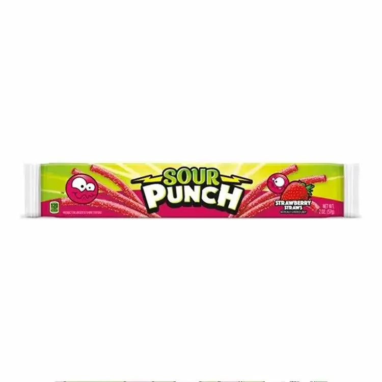 Sour Punch Jordgubbssugrör 57g OhMyCandyBox