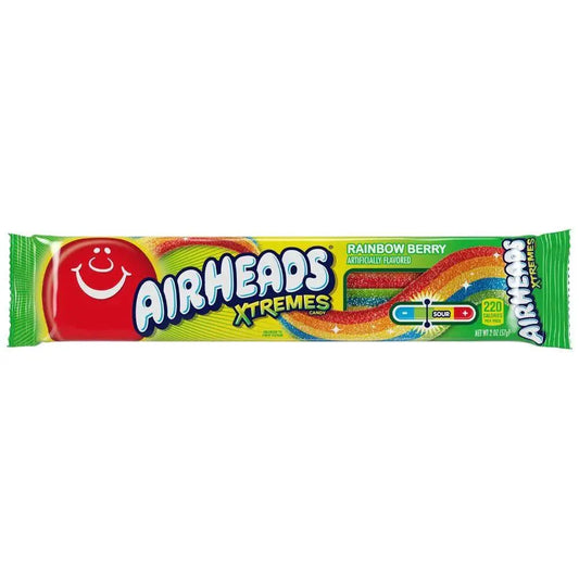 Airheads Xtremes Surah Remmar Regnbågsbär 57g OhMyCandyBox