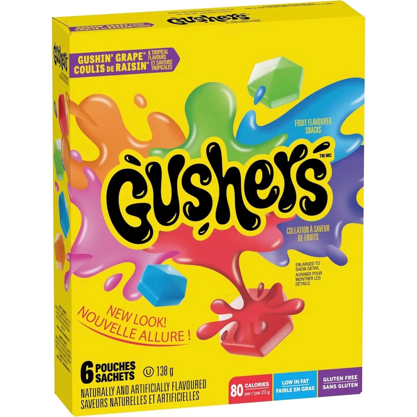 Fruit Gushers Gushin' Grape & Strawberry Splash 6 Pack 138g OhMyCandyBox