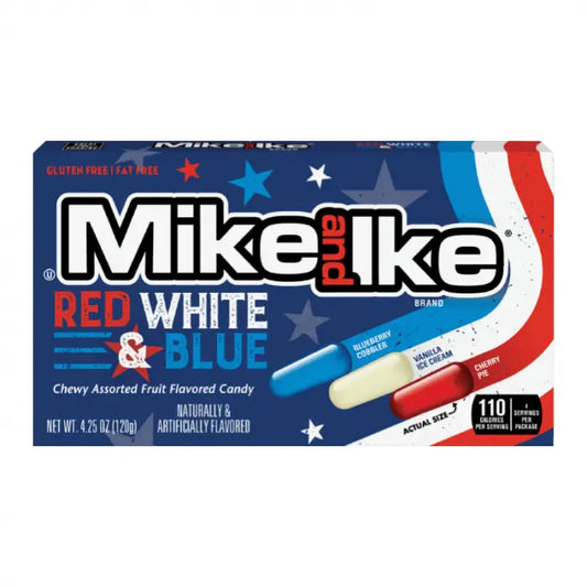 Mike and Ike Röd, Vit & Blå 120g OhMyCandyBox