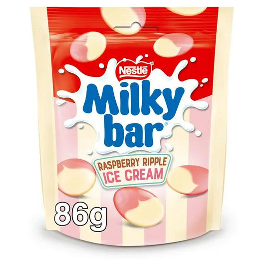 Milkybar Buttons Hallon Ripple Glass 86g OhMyCandyBox