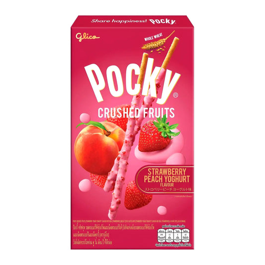 Pocky Krossade Frukter Jordgubb/Persika 38g OhMyCandyBox