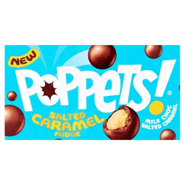 Poppets Mjölkchoklad Täckta Saltad Karamell Fudge 36g OhMyCandyBox
