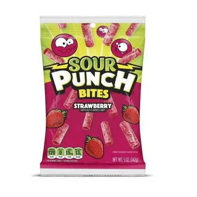 Sour Punch Bites Jordgubb 142g OhMyCandyBox