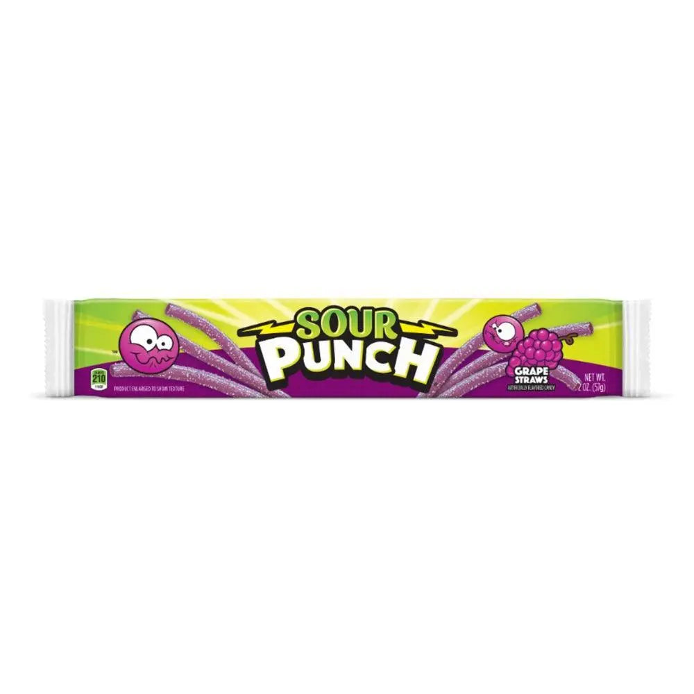 Sour Punch Druvsugrör 57g OhMyCandyBox