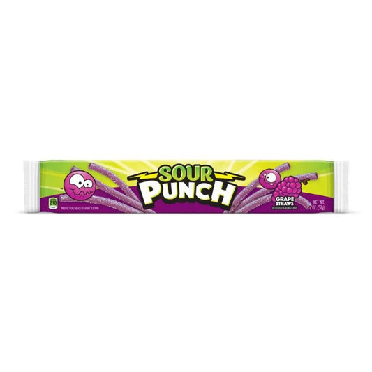 Sour Punch Druvsugrör 57g OhMyCandyBox
