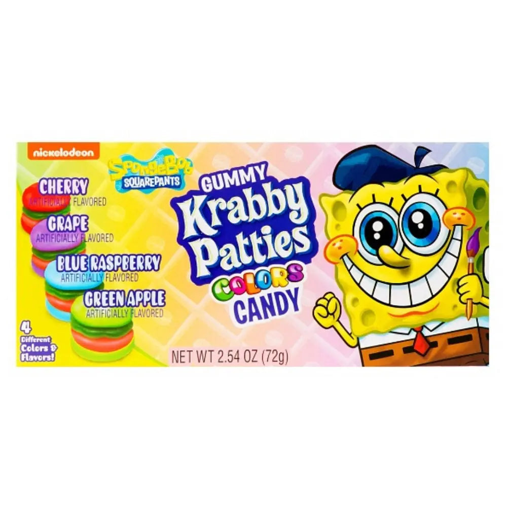Spongebob Fyrkantbyxor Gummy Krabby Patties Färger 72g OhMyCandyBox