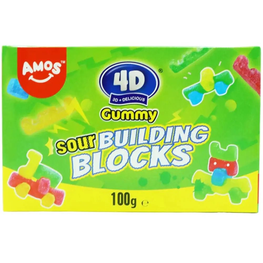 Amos 4D Gummy Sour Byggblock 100g OhMyCandyBox
